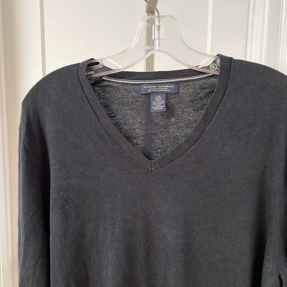 V Neck Banana Republic silk/cotton/cashmere sweater Sz L - Picture 6 of 6